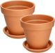 KOTARBAU® Terracotta Bloempot - Plantenpot met Schotel en Afvoergat ⌀ 17 cm - 15 cm hoog - Ongeglazuurd Keramiek