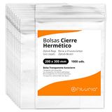 Bolsas Ofituria Bolsas con Cierre Hermético de Plástico Transparentes Ideales para Congelar Alimentos, Guarda Documentos, Bolsas Reutilizables y de Conservación (200x300mm, 1000u)