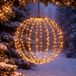 Merkloos Lichtbol - D50 cm - 320 LED lampjes - warm wit - met timer - zwart frame - verlichting