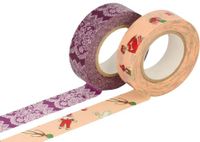 Classiky Set met 2 Masking Tape Washi Designs gesorteerd B 15 mm x 15 m.