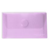 Grafoplás Verpakking met 5 plastic enveloppen, kaartformaat, klittenbandsluiting, lavendel, multiline, 10,5 x 6,2 cm, doorschijnend gestreept polypropyleen, perfect voor visitekaartjes