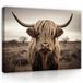 WALLARENA - Tableau sur toile - 60x40 cm - décoration murale moderne de vache écossaise