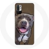 Maniacase Hoesje voor Xiaomi Redmi Note 10T 5G Hond Pitbull wit grijs