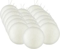Gerimport Kerstballen 24x stuks - wit kunststof glitters - D5 cm