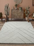the carpet Bahar Shaggy – Hoogpolig vloerkleed met modern patroon, crème, 200 x 290 cm