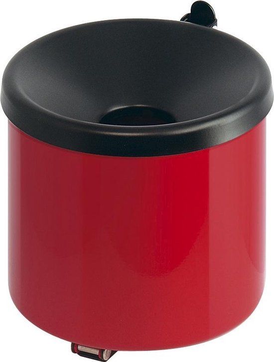 Vlamdovende wandasbak rond | Rood, Zwart