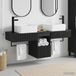Prolenta Maison Exclusive - Ensemble de meubles de salle de bain, 3 pièces, noir, 136 x 35 x 80 cm