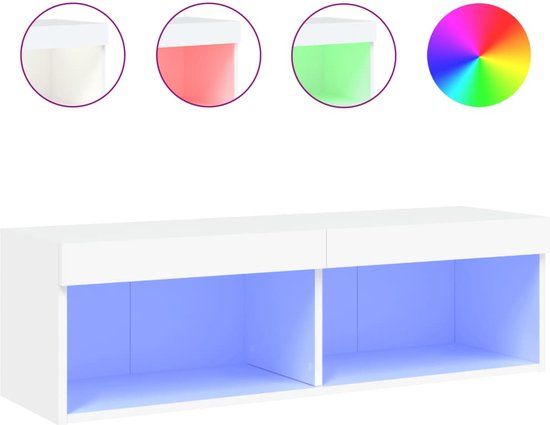 vidaXL Tv-meubel met LED-verlichting 100x30x30 cm wit