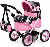 Bayer Design Poppenwagen Trendy - Zwart/Wit/Roze - 46 cm