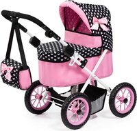 Bayer Design Poppenwagen Trendy - Zwart/Wit/Roze - 46 cm