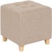 Atmosphera Zitkrukje/Bijzet Stoel/Poef - Hout/Stof - Beige Fluweel - D35 x H35 cm