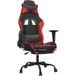 Icecat Chaise de jeu Chaise de gaming de massage avec repose-pieds noir et rouge similicuir
