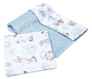 Kinderdeken Medi Partners Kinderdeken met kussen 100% Katoen Minky Grote Bilaterale Set 75x100 + 35x30cm Multifunctioneel Wieg en Kinderwagen