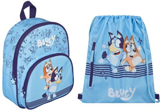 Bluey Tassenset; Rugzak + Gymtas