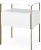Vicco Mira Nachtkastje – 40 x 50 cm Wit/Goud