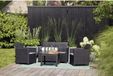 Keter Ensemble de meubles de jardin Marie, aspect rotin, noir, 4 personnes, table basse incluse