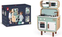 Janod Keuken Reverso - Speelgoedkeuken Met Licht en geluid - Dubbelzijdige Keuken - Inclusief 7 Accessoires