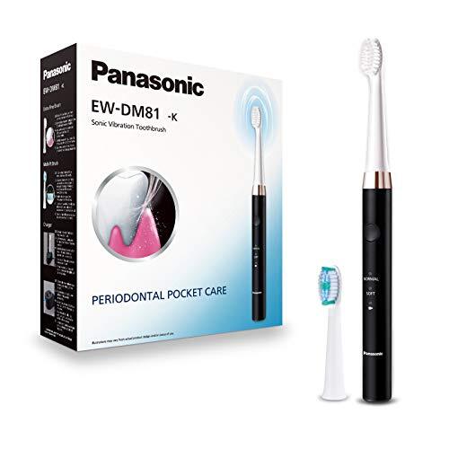 Panasonic EW-DM81-K503 Elektrische tandenborstel, inclusief 2 borstelkoppen, timer, 2 bedrijfsmodi, ergonomisch design, 31.000 minutenbewegingen, geluidstrillingen, zwart