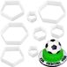 Merkloos Uitsteekvormpjes voetbal patroon - Set van 4 - Wit