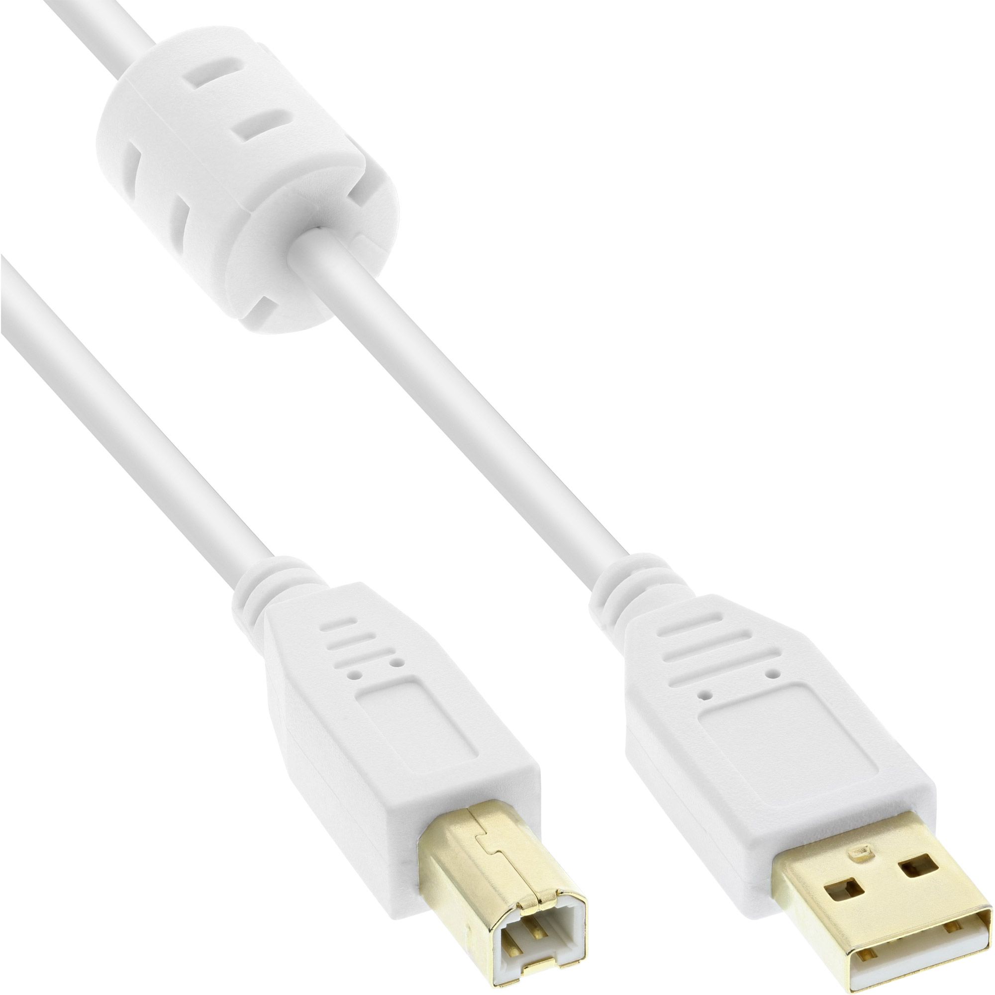 Inline 1m USB 2.0 A/B Kabel - Wit - 34510W