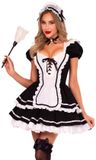 Leg Avenue Maid to Flirt Ruffle-Trimmed Maid Dress Costume – Size L – Black & White