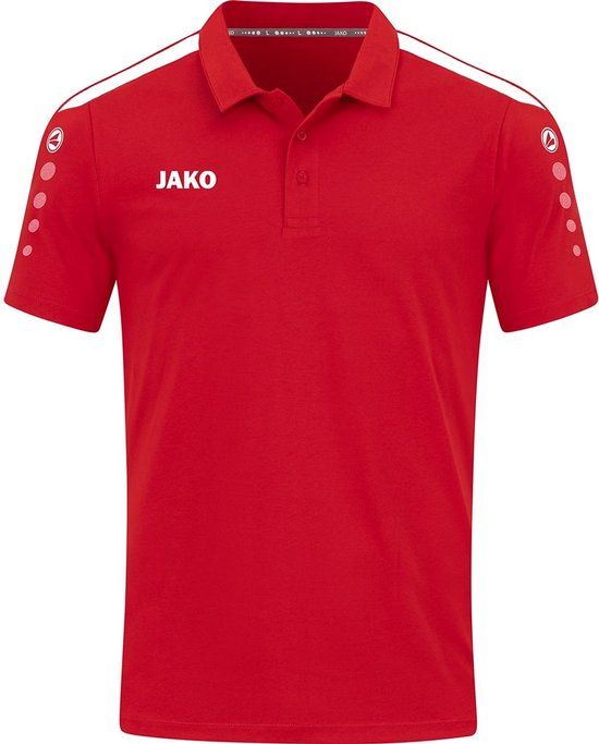 JAKO Power Polo - Rood - Maat 4XL - Heren - Polyester - Korte mouw