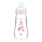 MAM-glazen fles - 260 ml - 0 tot 6 maanden - Speenstroom 2 - Roze