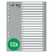 VON Leitz 12290085 Alfabettabbladen A-Z, A4 voor mappen, PP-karton, extra breed, 11-gaats universele tabbladen voor snelheppen en ringmappen, alfabetische tabbladen, grijs