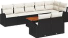 vidaXL Tuinbank - Set - 9 - st - Zwart - poly - rattan