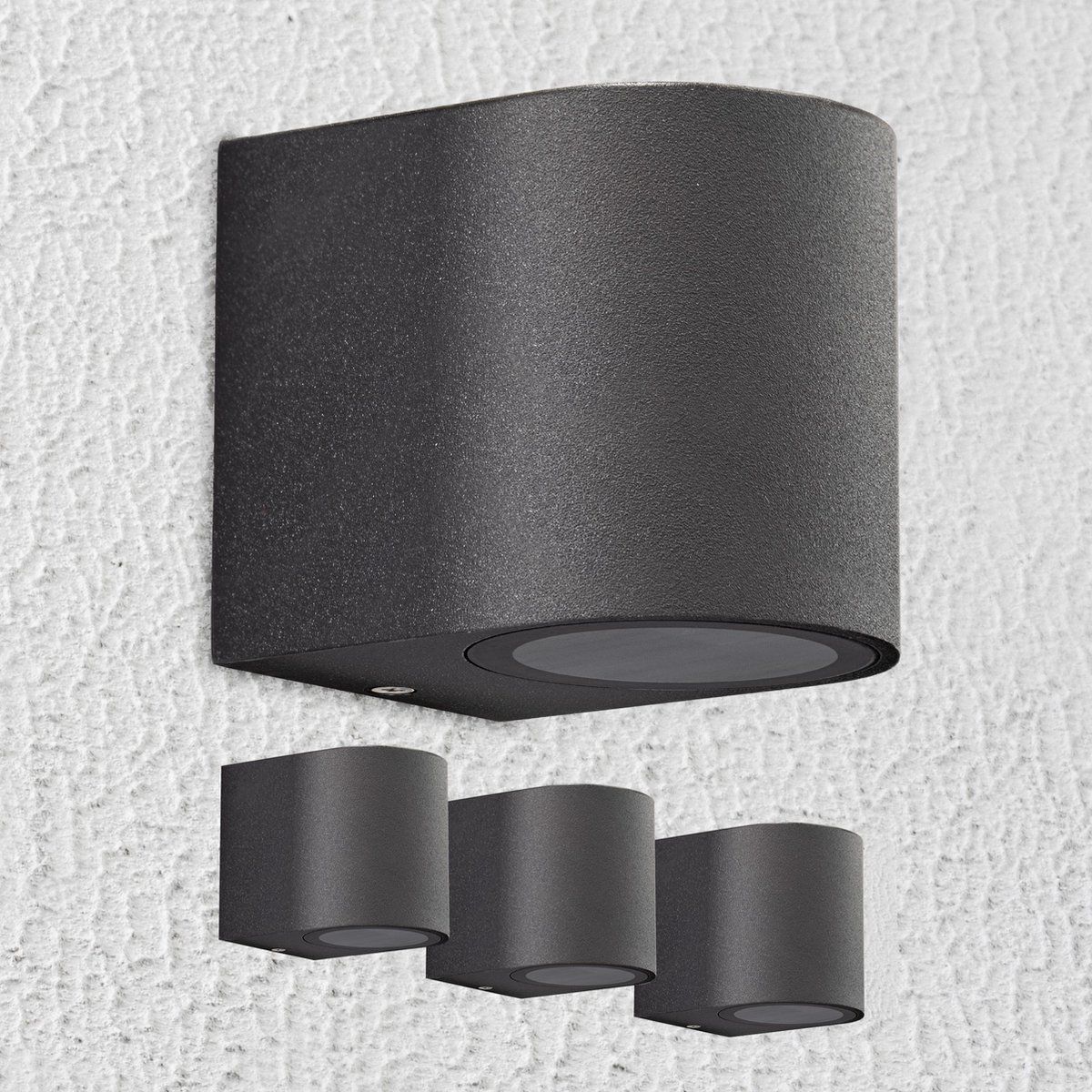 Proventa AllWeather - 4-pack Buitenlampen - Zwart - Aluminium - GU10