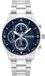 Police ILG of Switzerland AG Dual time horloge Levuka heren polshorloge staal zilverkleurig/donkerblauw 50mm