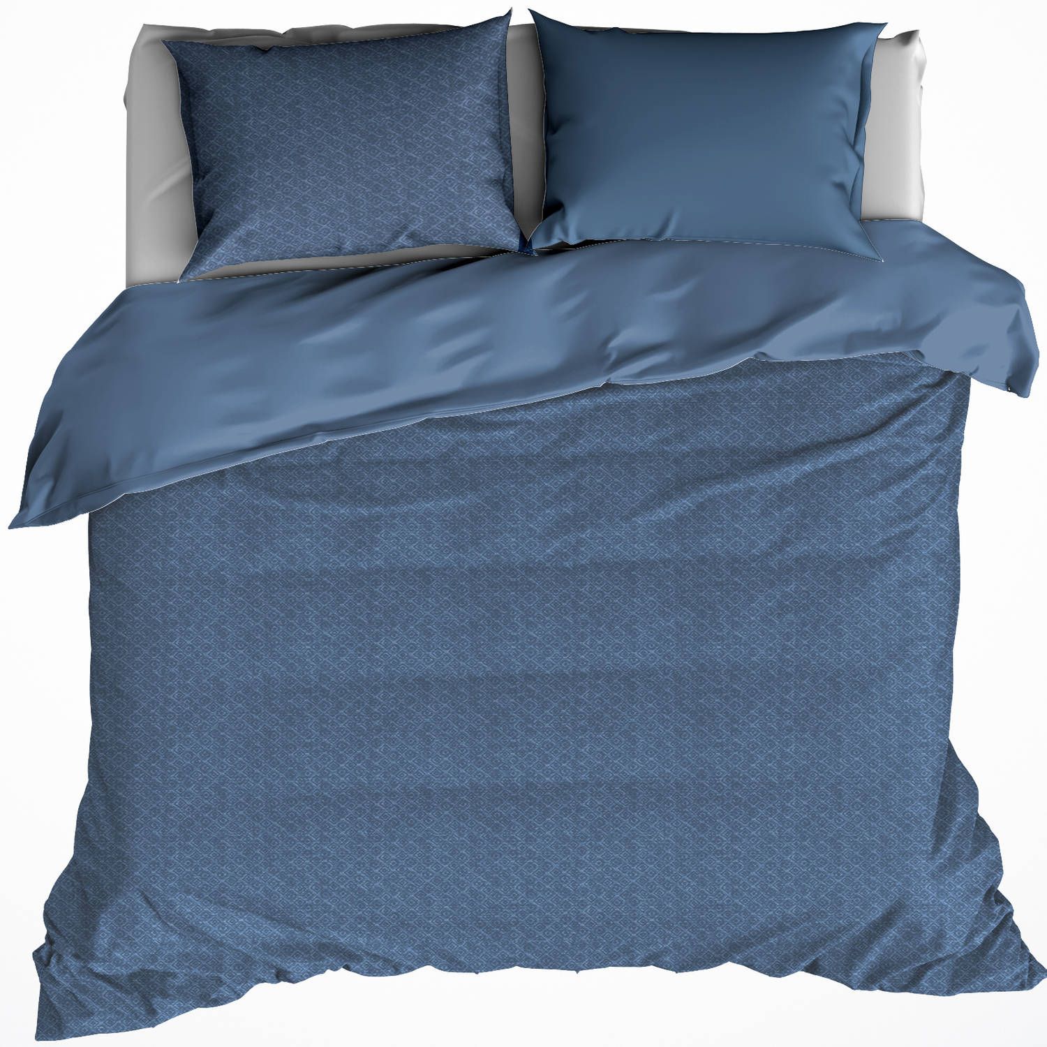 De Witte Lietaer Dekbedovertrek Tarbot - Hotelmaat - 260 x 240 cm - Flanel - Blauw