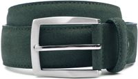 Suitable Riem Suède Leer Donkergroen - Maat 95 - Heren leren broekriem / broeksriem - Ceintuur - Riem casual