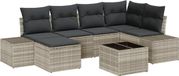 vidaXL Tuinbank Set Lichtgrijs Polyrattan
