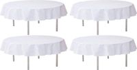 Santex 4x Bruiloft witte ronde tafelkleden 240 cm Polyester