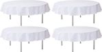 Santex 4x Bruiloft witte ronde tafelkleden 240 cm Polyester