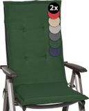 Beautissu Loft HL Set 2 x Tuinkussens Hoge Rug - 120 x 50 cm - Donker Groen