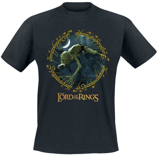 THE LORD OF THE RINGS Gildan Activewear EU The Lord Of The Rings Gollum Ring Heren T-shirt - Zwart - 3XL