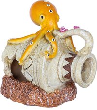 Superfish Deco Jar Octopus - Aquarium Ornament - 10x16x14 cm - Brown