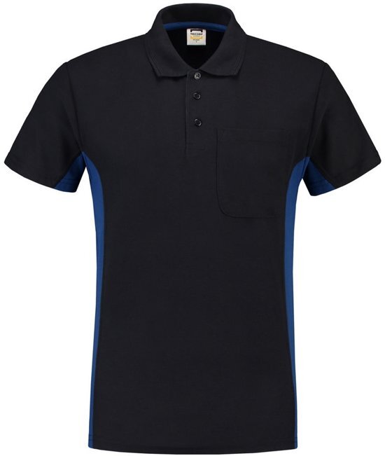 Tricorp poloshirt bi-color - 202002 - navy-koningsblauw - maat 5XL