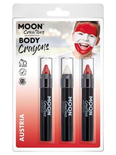 Smiffys Moon Creations Body Crayons, 3,5 g Clamshell, Austria - Rood, Wit, Rood