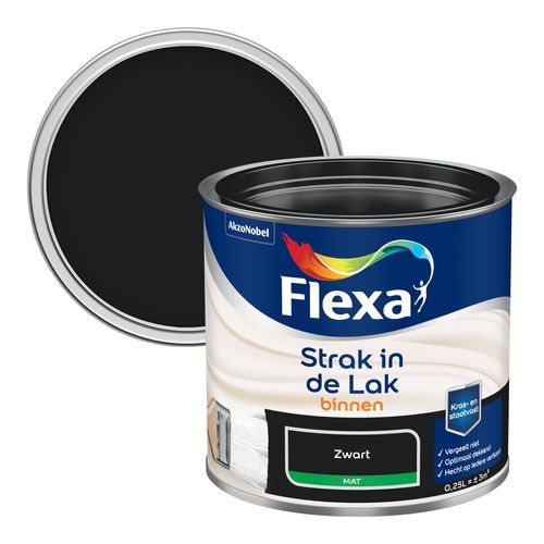 FLEXA Strak in de Lak mat zwart 0,25L - 8711113350457