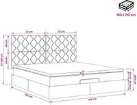 vidaXL Ottoman bed met matras Zwart 140 x 190 cm Fluweel