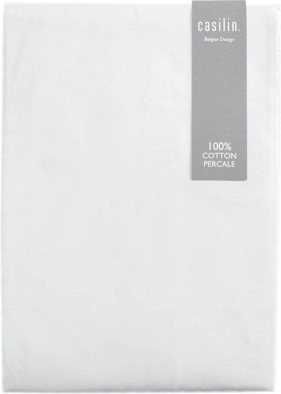 Casilin Hoeslaken - 90x210 cm - Wit - 100% Katoen Perkal - Hotelkwaliteit