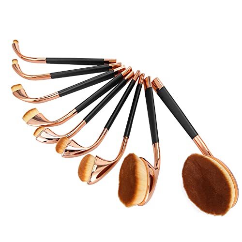 needlid Make-upborstels, oogschaduwborstels Make-upkwast Make-upbenodigdheden Make-upsponsblender voor vrouwen Meisje voor thuis(AW01 gold black handle)