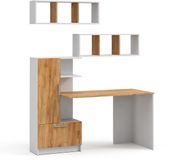 Vicco bureauset Tomy, Wit/Goudkleurig Eiken, 150 x 59 cm