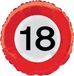 Folat - 18 Jaar Folie/Helium Ballon Verkeersbord - 46 cm