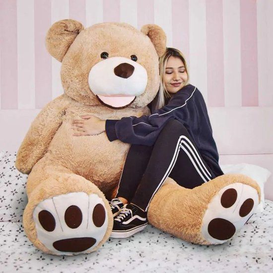 MikaMax Grote Teddybeer XL - 160 cm - Licht bruin