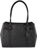 GUESS Leona Logo 2 Compartment Tote Bag Coal Logo