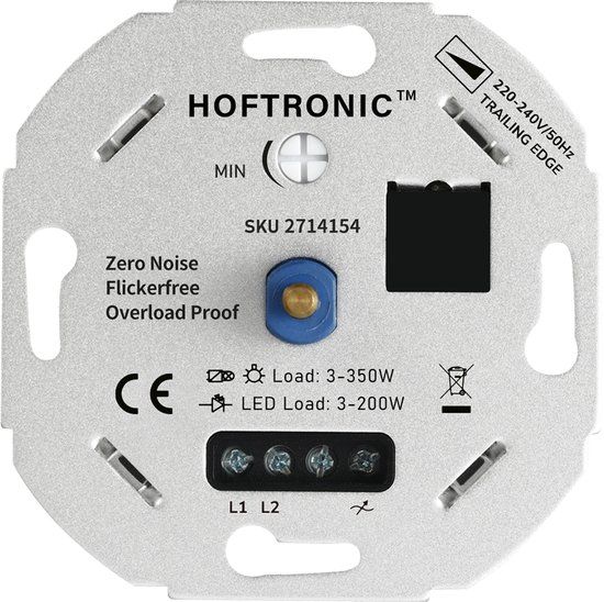 HOFTRONIC LED dimmer - 3-200 watt - Fase-afsnijding - Inbouw